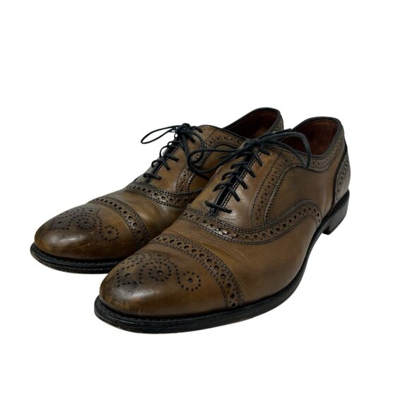 Allen Edmonds Strand 11 C Oxford Wingtip Cap Toe Dress Shoes Cordovan Walnut - Picture 1 of 13
